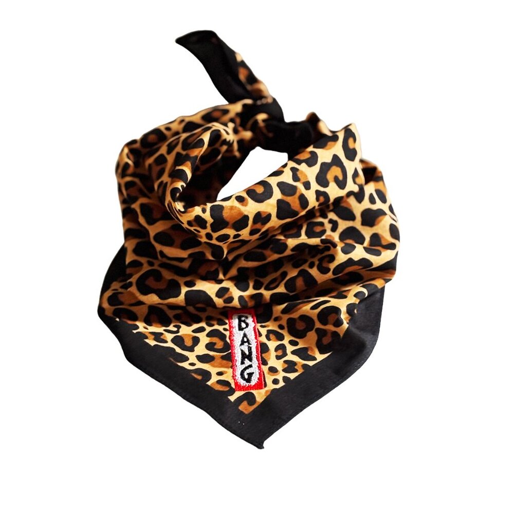 Embroidered BANG Leopard Print Bandana | Tribute to Bey